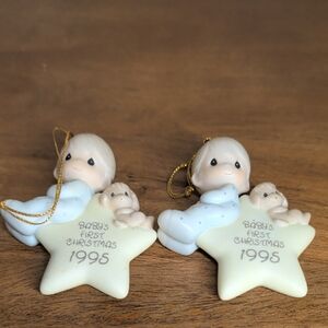 Baby's First Christmas 1995 2 Ornament Set Precious Moments